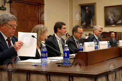 Panel members Feely, Kleypas, Doney, Caldeira, and Warren.