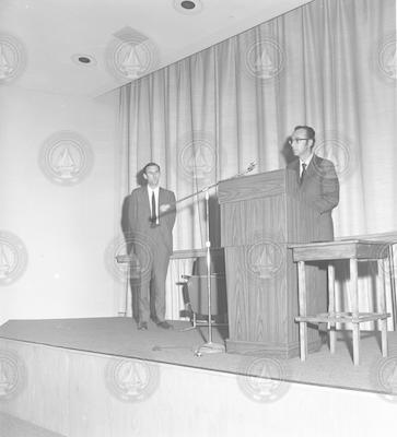 Carl Bowin speaking at 1970 Bigelow Medal award ceremony.
