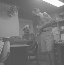 Simone Cousteau and Dana Densmore on the Atlantis II.
