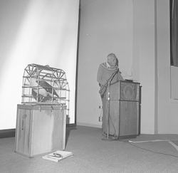 Roger Revelle speaking during Albatross Award.