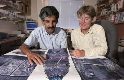 Hanumant Singh and Sacha Wichers analyze the Titanic mosaic.