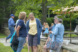 Alumnus Cecilie Mauritzen (center) and other guests at the event.