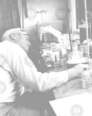 Alfred Redfield working in lab