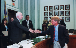Senator John McCain greeting Bill Curry