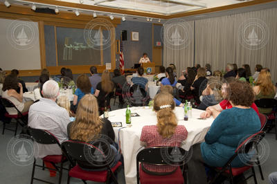 Captain Heidemarie Stefanyshyn-Piper giving her presentation.