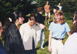 Diane DiMassa, Kathy Barbeau and Liz Minor at 1998 Graduate Reception.