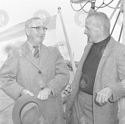 Harold Backus and Don Fay at the ceremony for El Austral.