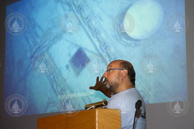 Dave Gallo giving a talk about the discovery of Titanic.