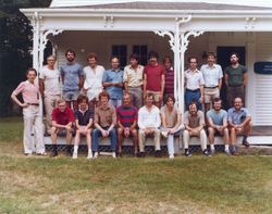 1981 Geophysical Fluid Dynamics program group on front porch of Walsh cottage.