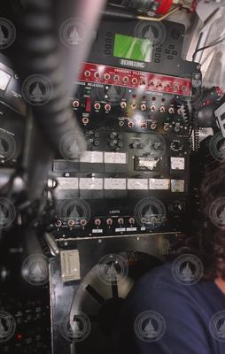 Electronic control panels inside the Alvin personnel sphere.