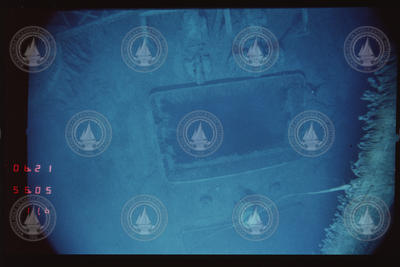 Overhead image of the Titanic wreck site, taken by the ANGUS sled cameras.