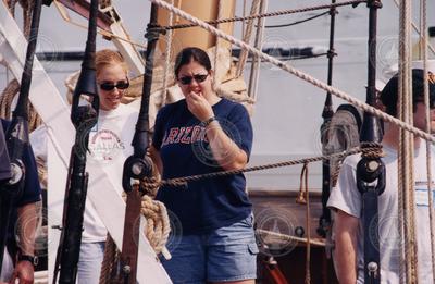 Carly Strasser and Kristen Whalen at the departure of the 2002 SEA cruise.