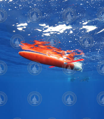 Underwater view of Spray glider at the surface.