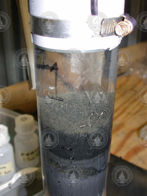 Sediment in a recovered core.