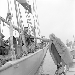 Peggy Craig and Arvid Karlson during Atlantis departure.