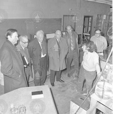 People on tour of laboratories.