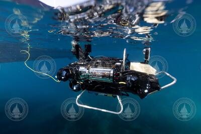 WARP-AUV working underwater.