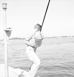 Dave Frantz with pop-up buoy