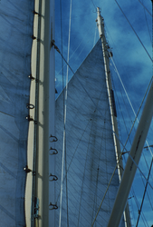 View of the mast and sails