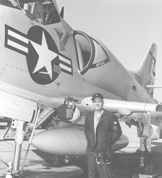 Dave Owen standing in front of aircraft