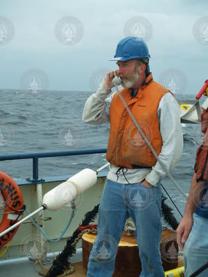 Neil McPhee on the deck of Oceanus.