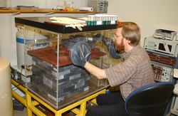 Ken Buesseler working in the lab.