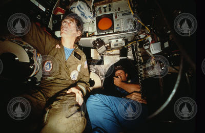 Alvin pilot Dudley Foster and expedition leader Bob Ballard in the sub.