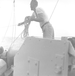 Stan Poole on deck of Bear.