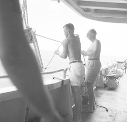 People working on deck of Atlantis II during cruise 20.