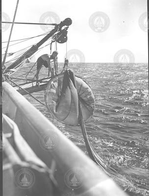 Rudolph Nunnemacher handling a 2-meter net