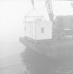 Moving van labs on WHOI dock.