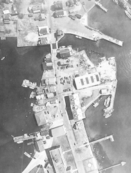 Aerial view of WHOI dock
