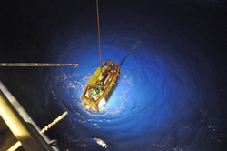 ROV Medea at the water surface during recovery operations.
