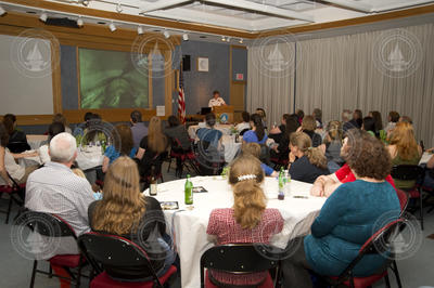 Captain Heidemarie Stefanyshyn-Piper giving her presentation.