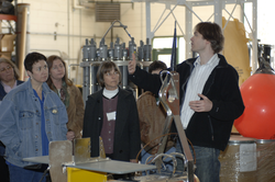 Peter Winsor leading a tour during science teacher's workshop.