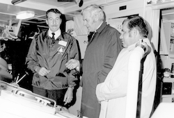 Captain Hiller and delegation members during tour