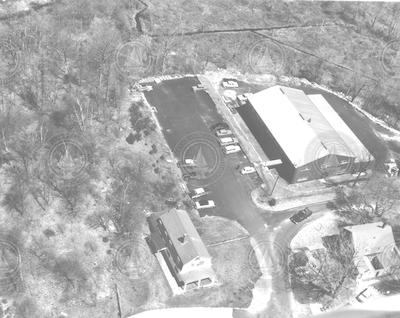 Aerial view of Walsh Cottage, Blake Building and Meteor House.