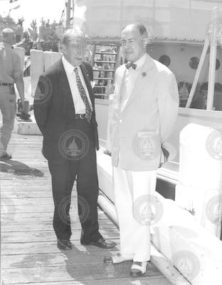 Senator Theodore Green and Edward Smith on dock