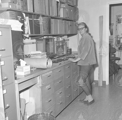 Betty Guillard in Ted Baylor's lab.