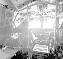 View into flight deck of C54Q aircraft