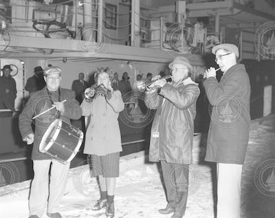 Woods Hole Chowder and Marching Society Band at the arrival of the Atlantis II.