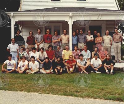 1984 Geophysical Fluid Dynamics program group on porch of Walsh cottage.