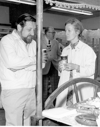 Karl Schleicher (L) with Mairianne Moore (Falmouth teacher); Hank Behrens in back.