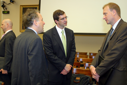 Drs. Ken Caldeira and Scott Doney talking with David C Hermann (OES).