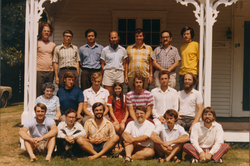 1971 Geophysical Fluid Dynamics program group on porch of Walsh cottage.