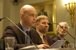 Robert Evans speaking at Congressional hearing.