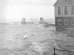 1938 hurricane, high water at NOAA Fisheries, Woods Hole.