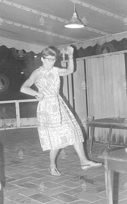 Betty Bunce dancing at a party in San Juan