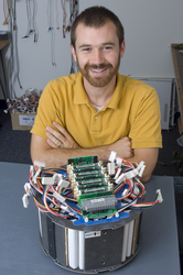 Daniel Gomez-Ibanez is designing new batteries for Alvin upgrade.