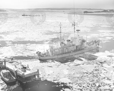 R/V Crawford in icy waters.